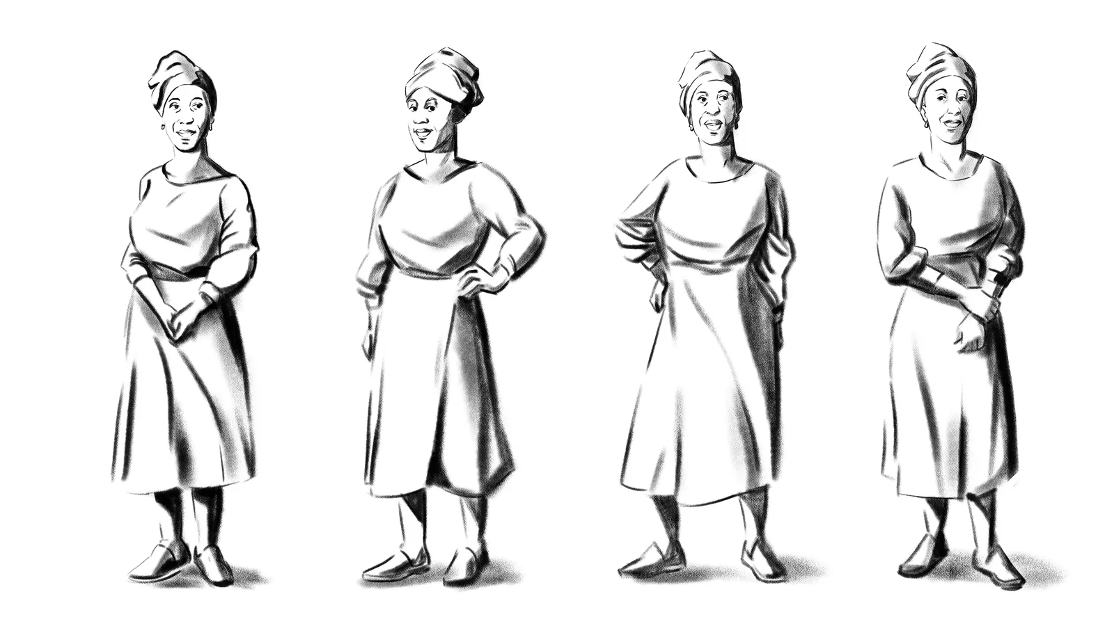 Coop Character Designs Woman Poses