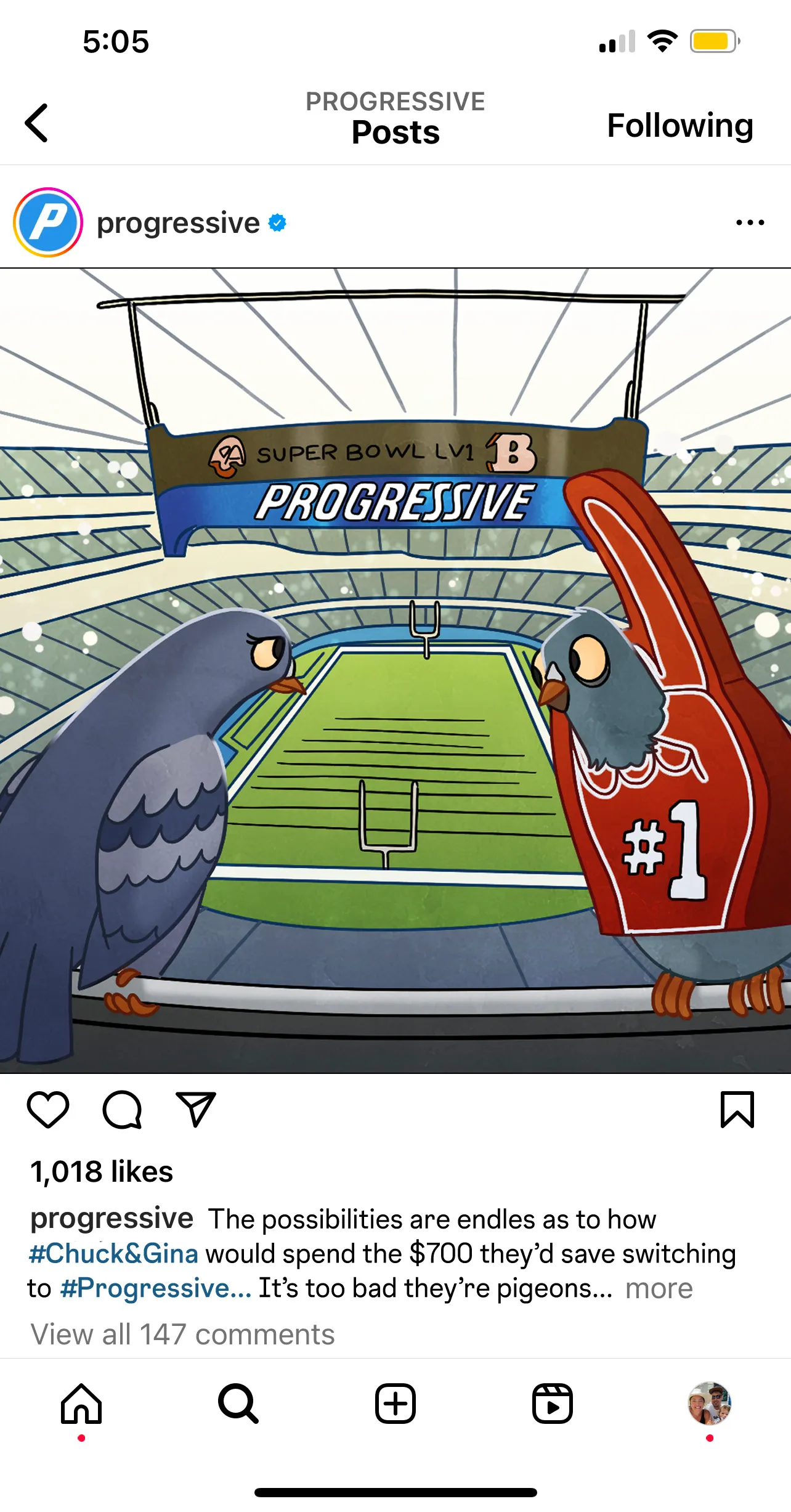 Progressive Social Mockup Superbowl